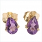 Preview: Ohrringe/Ohrstecker Amethyst-Tropfen-Gelbgold-10 Karat(416er)