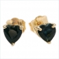 Preview: Ohrringe/Ohrstecker Black Saphir-Herzen-0,70 Karat-Gelbgold 10 Karat-416er Gold