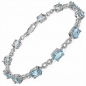 Preview: Edles Blautopas Armband 925 Silber-Rhodin.-9,75 Karat