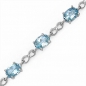 Preview: Edles Blautopas Armband 925 Silber-Rhodin.-9,75 Karat