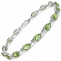 Preview: Bezauberndes Peridot-Tropfen-Armband 925 Silber-Rhodiniert-11,25 Karat
