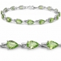 Preview: Bezauberndes Peridot-Tropfen-Armband 925 Silber-Rhodiniert-11,25 Karat