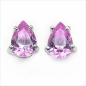 Preview: Ohrstecker Tropfen Zirkonia Pink-925 Silber- Rhodiniert 2,42 Karat