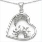 Preview: Collier/Kette 925-Silber Rhodiniert mit Sonne,Mond,Herz-Zirkonia Anhänger