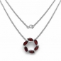 Preview: Collier/Kette mit Granat-Anhänger Silber-6 Edelsteine-1,80 Karat