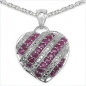 Preview: Collier/Kette m.Rubin-Herz Anhänger 925-Silber Rhodin.-1,56 Karat