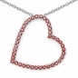 Preview: Collier/Herz-Anhänger mit 40 roten Zirkonia-0,80 Karat