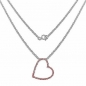 Preview: Collier/Herz-Anhänger mit 40 roten Zirkonia-0,80 Karat