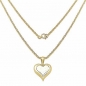 Preview: Collier Halskette mit Herz-Anhänger-925 Silber-vergoldet mit 14 Karat Gelbgold