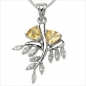 Preview: Designer Collier mit Citrin/White Topas-Anhänger-925 Silber-Rhodiniert 2,60 Karat