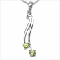 Preview: Collier/Halskette m.Peridot-Anhänger 925-Sterling-Silb.-0,25 Karat