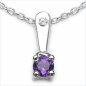 Preview: Collier/Kette-Anhänger Amethyst/Zirkonia-925 Silber-Rhodiniert