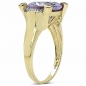 Preview: Brass-Amethyst Zirkonia Ring-14 Karat vergoldet-6,50 Karat
