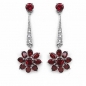 Preview: Edle Granat-Zirkonia-Ohrringe/Stecker-925 Sterling Silber-Rhodiniert-5,98 Karat