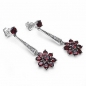Preview: Edle Granat-Zirkonia-Ohrringe/Stecker-925 Sterling Silber-Rhodiniert-5,98 Karat