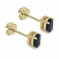 Preview: Ohrringe/Ohrstecker Nachtblaue Saphire-0,70 Karat-Gelbgold 10 Karat-416er