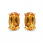 Preview: Ohrringe/Ohrstecker ovale Citrin (Sonnenstein)-Gelbgold-10 Karat(416er)