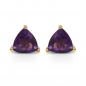 Preview: Ohrringe/Ohrstecker Amethyst-Trillion-Dreiecke-Gelbgold 10 Karat-416er Gold