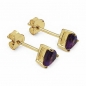 Preview: Ohrringe/Ohrstecker Amethyst-Trillion-Dreiecke-Gelbgold 10 Karat-416er Gold