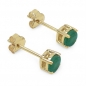 Preview: Ohrstecker Smaragd (Emerald) (0,50 Karat) im Rundschliff - Gelbgold 10 Karat (416er)