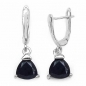 Preview: Ohrringe/Ohrhänger Schwarze Saphire-925 Sterling Silber- Rhodiniert
