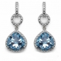 Preview: Elegante Ohrringe/Ohrstecker mit Diamant/Blautopas 3,34 Karat