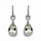 Preview: Elegante Ohrringe/Ohrstecker mit Diamant/Grünem Amethyst-5,62 Karat