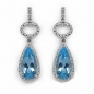 Preview: Elegante Designer Ohrringe/Ohrstecker mit Diamant/Blautopas 9,02 Karat