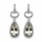 Preview: Elegante Designer Ohrringe/Ohrstecker mit Diamant/Grüner Amethyst 5,42 Karat