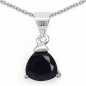 Preview: Ohrringe/Ohrhänger Schwarze Saphire-925 Sterling Silber- Rhodiniert