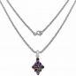 Preview: Collier/Kette mit Multi Edelstein-Anhänger-Amethyst,Granat,Peridot,Citrin