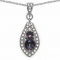 Preview: Collier/Kette mit Mystik Topas/Zirkonia-Anhänger 1,00 Karat-30 Steine