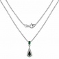 Preview: Collier/Kette mit smaragd-grünen Zirkonia-Anhänger-Silber-Rhodiniert-4,50 Karat