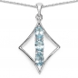 Preview: Collier/Kette mit Blautopas Anhänger-925 Silber Rhodiniert-1,79 Karat