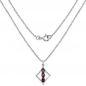 Preview: Collier/Kette mit Granat Anhänger-925 Silber Rhodiniert-1,69 Karat