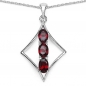 Preview: Collier/Kette mit Granat Anhänger-925 Silber Rhodiniert-1,69 Karat