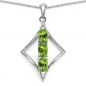 Preview: Collier/Kette mit Peridot Anhänger-925 Silber Rhodiniert-1,49 Karat
