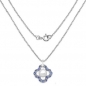 Preview: Collier/Halskette mit Tansanit/Perle-Anhänger-15 Edelsteine-3,04 Karat