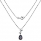 Preview: Collier/Kette mit Rauchquarz/Schwarzem Spinell-Anhänger-Schmetterlinge -7,54 Karat