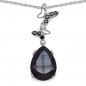 Preview: Collier/Kette mit Rauchquarz/Schwarzem Spinell-Anhänger-Schmetterlinge -7,54 Karat