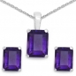 Preview: Edles Amethyst-Schmuck-SET 4-teilig Silber-6,60 Karat