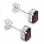 Preview: Granat Ohrringe/Ohrstecker-Sterling Silber-Rhodiniert-2,40 Karat