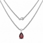 Preview: Edles Granat-Tropfen-Schmuck-SET 4-teilig Sterling Silber Rhodiniert-3,00 Karat