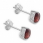 Preview: Edles Granat-Tropfen-Schmuck-SET 4-teilig Sterling Silber Rhodiniert-3,00 Karat