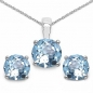 Preview: SET 4-teilig Blautopas-Ohrstecker,Collier,Anhänger-2,30 Karat