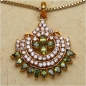 Preview: Schmuck-SET Collier,Anhänger,Ohrringe Zirkonia-Messing-vergoldet 10 Karat Gold