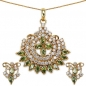 Preview: Schmuck-SET Collier,Anhänger,Ohrringe Zirkonia-Messing-vergoldet 10 Karat Gold