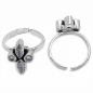 Preview: Zehenring/Fußschmuck weiße Zirkonias-1,10 Karat in Silber Rhodiniert