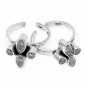 Preview: Zehenring/Fußschmuck weiße Zirkonias-1,10 Karat in Silber Rhodiniert