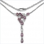 Preview: Edles Collier/Kette mit 10 ovalen Rubinen-925 Silber-Rhodiniert-6,50 Karat